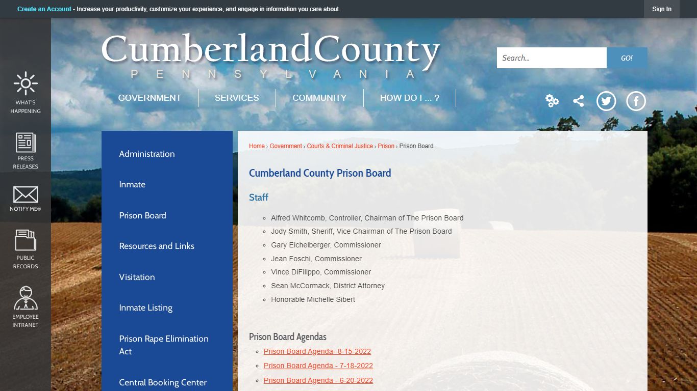 Cumberland County Prison Board | Cumberland County, PA - Official Website